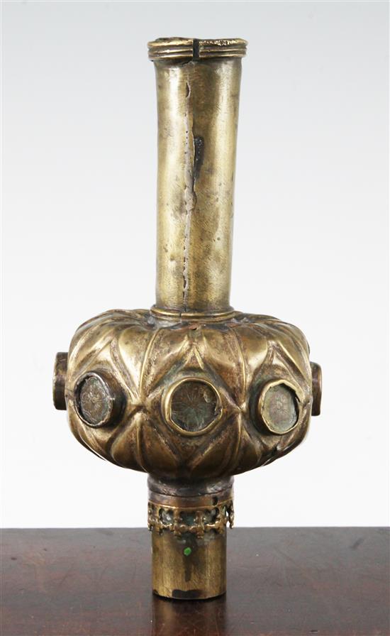 A 15th century French copper noued de croix, 10in.